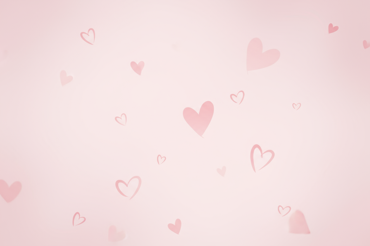 I want the background to be in this color: FEEEF4, and to have small and large hearts in a slightly darker shade of the same color